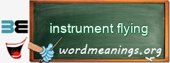 WordMeaning blackboard for instrument flying